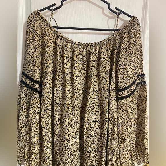 Zara Off Cold Shoulder Mini Floral Boho Long Sleeve Flowy Dress Size Large - Picture 10 of 13